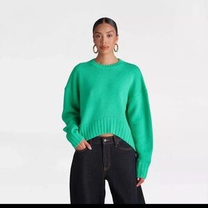 NWT KBB by Kahlana Women's green “The Asymmetrical Sweater”. Oversized size S
